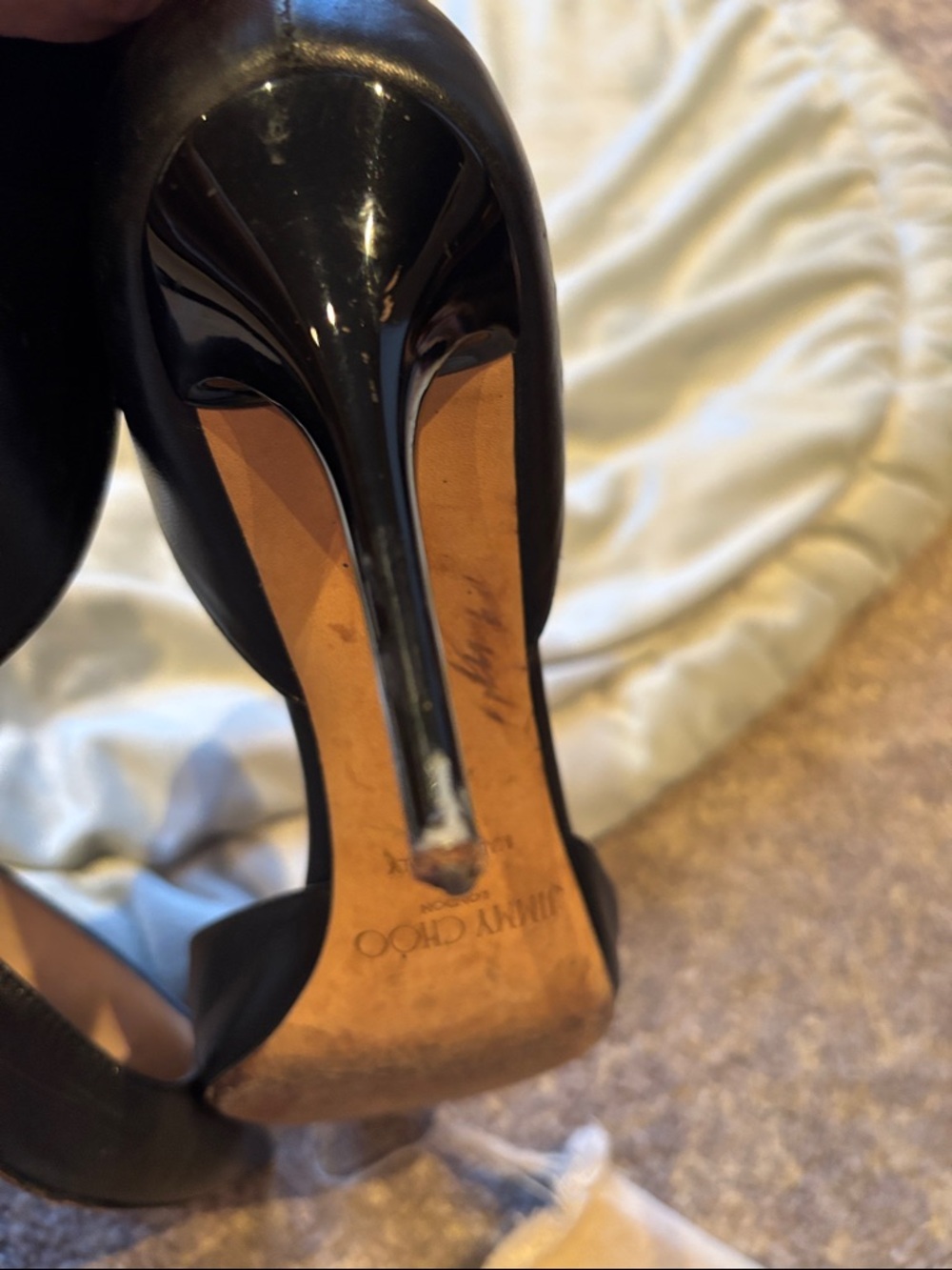 Jimmy Choo Women's pointed-Toe D'Orsay Pumps in black leather 39 - Picture 6 of 7